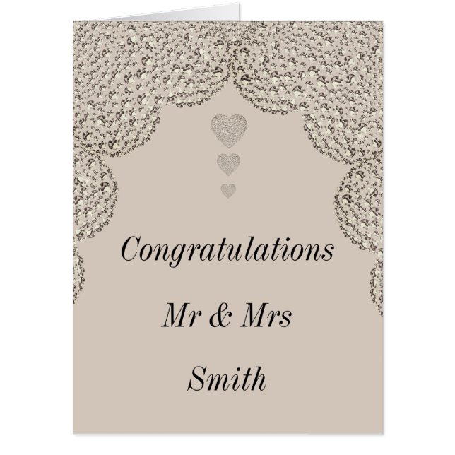 Unusual personalised congratulations wedding card (Front)