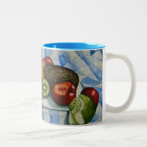 unusual picture of exotic fruits Two_Tone coffee mug