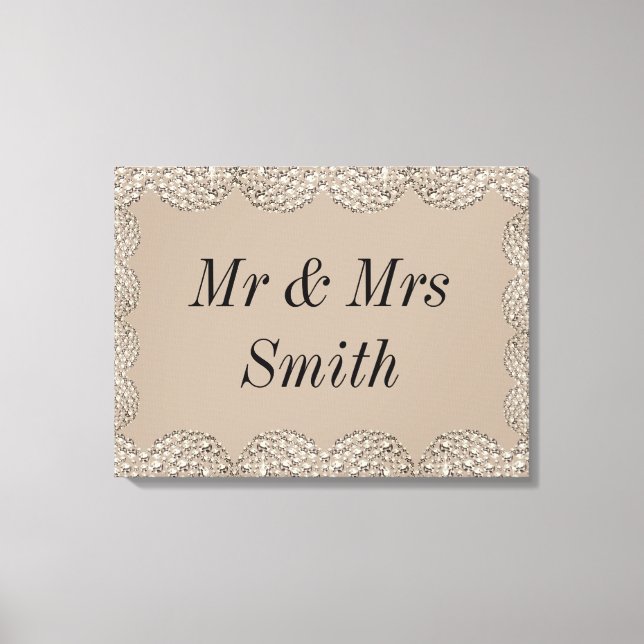 Unusual pretty personalized wedding canvas gift (Front)