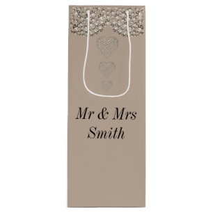 Unusual pretty personalized wedding gift bag