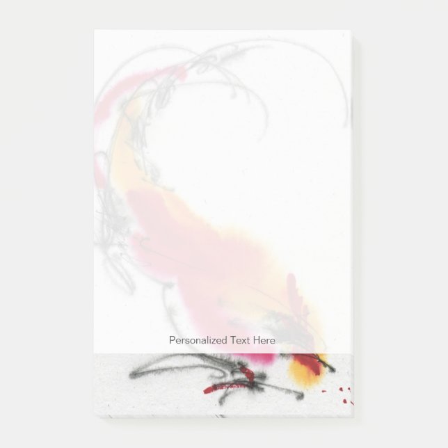 Unusual Rooster. Calligraphy and watercolor. Post-it Notes (Front)