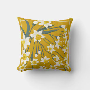 Unusual scarf floral print. Modern style millefleu Throw Pillow