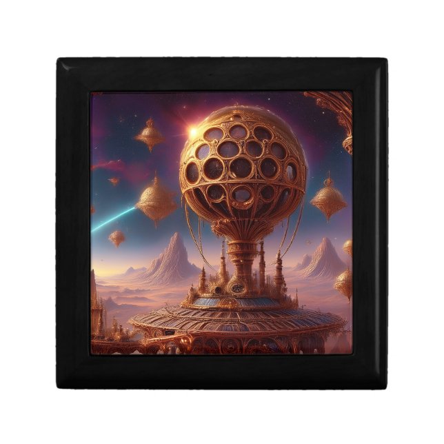 Unusual Spherical Structure On A  Desolate Planet Gift Box (Front)