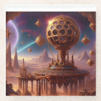 Unusual Spherical Structure On A  Desolate Planet Glass Coaster