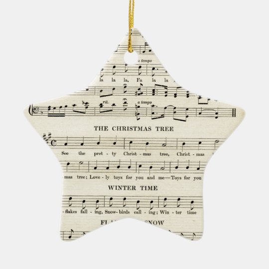Unusual Vintage Christmas Music Sheet Songs Ceramic Ornament Zazzle Com