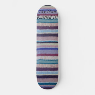 unusual vintage knitted colorful stripes fun skateboard