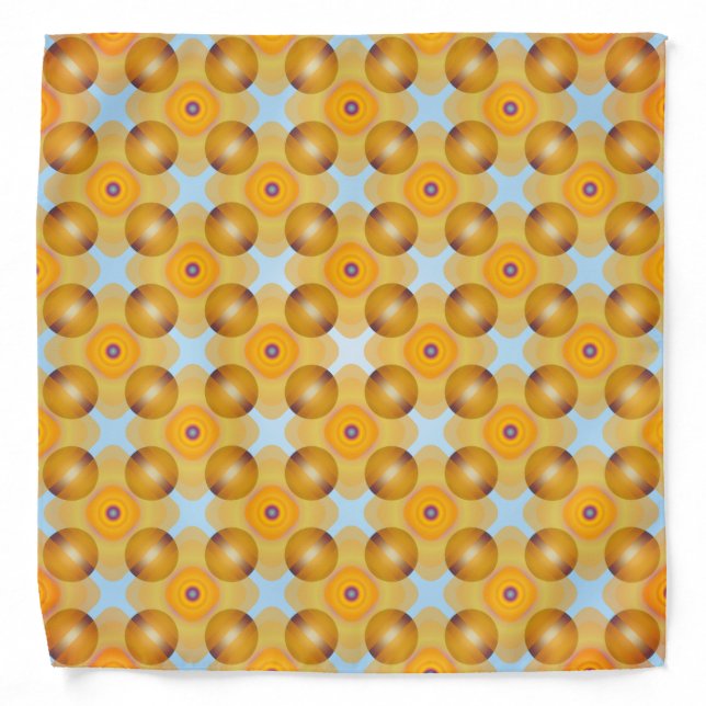 Unusual  Yellow Geometric Bandana (Front)