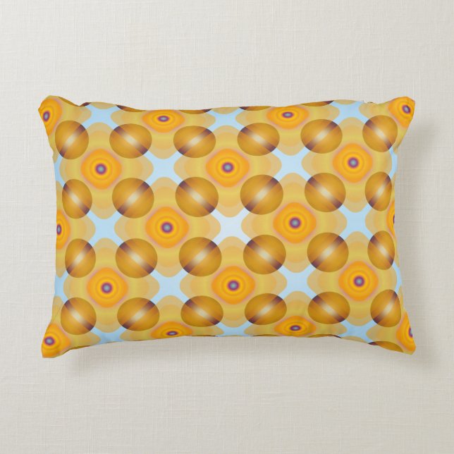 Unusual  Yellow Geometric Decorative Pillow (Front)