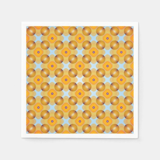 Unusual  Yellow Geometric Paper Napkins (Front)