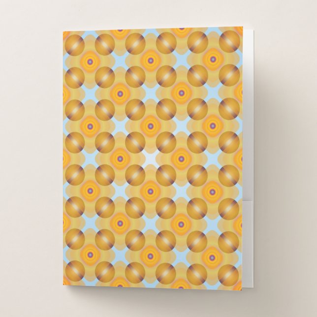 Unusual  Yellow Geometric Pocket Folder (Front)