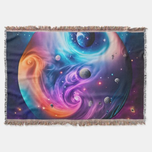 Unveil the Cosmos A Throw Blanket for home Decor