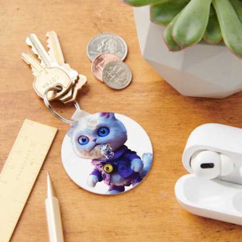 Unveiling the Enigmatic CGI White Cat Monster  Keychain