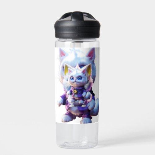 Unveiling the Enigmatic CGI White Cat Monster  Water Bottle