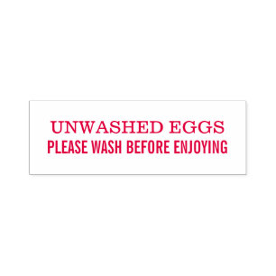 Unwashed Eggs Please Wash Before Enjoying Chicken Self-inking Stamp