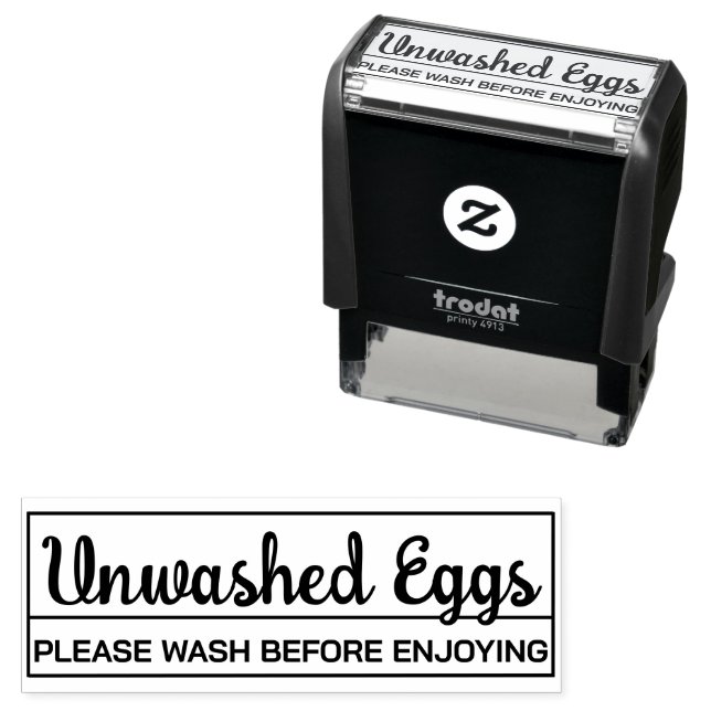 Unwashed Eggs Please Wash Before Enjoying Self-inking Stamp (In Situ)