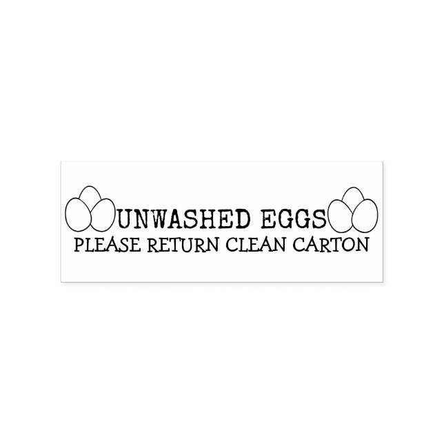 Unwashed Washed Egg Carton Rubber Stamp (Imprint)