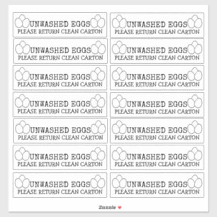 Unwashed Washed Egg Carton Sticker