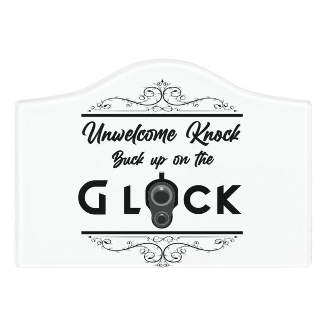 Unwelcome Rug Doormat Door Sign (Small Crest Front)