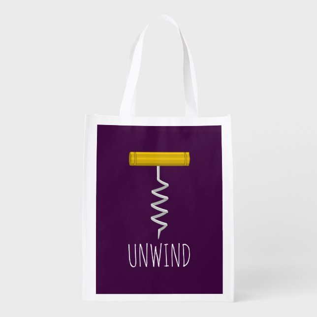Unwind Corkscrew Grocery Bag (Back)