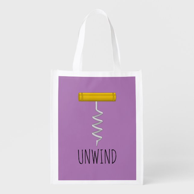 Unwind Corkscrew Grocery Bag (Front)
