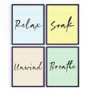 Unwind Scripture Bathroom wall art poster
