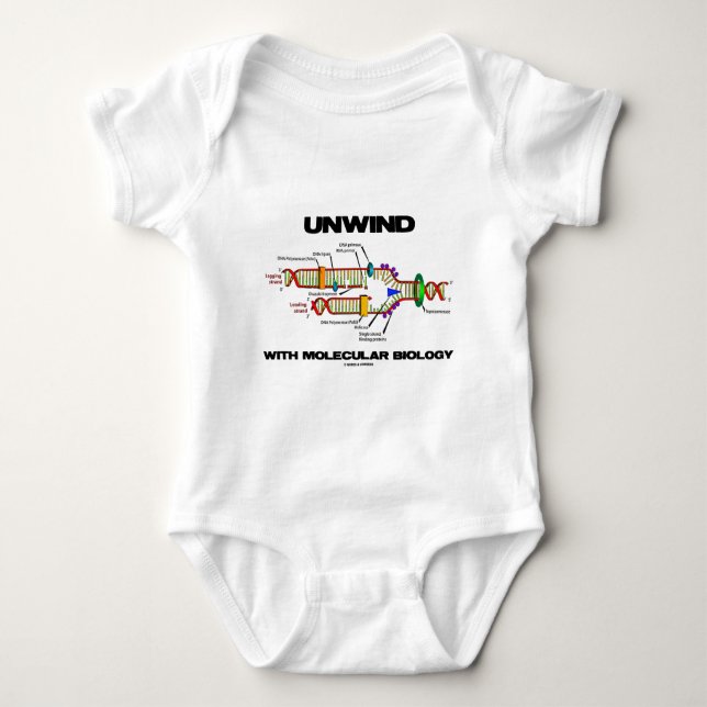 Unwind With Molecular Biology (DNA Replication) Baby Bodysuit (Front)