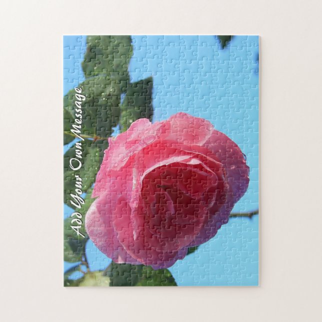 Unwind with Our Stunning Customizable Pink Rose Jigsaw Puzzle (Vertical)