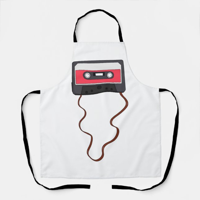 Unwound Cassette Tape Mixtape Retro Vintage Apron (Front)