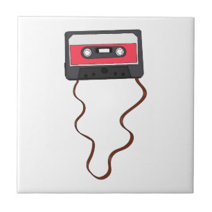 Unwound Cassette Tape Mixtape Retro Vintage Ceramic Tile