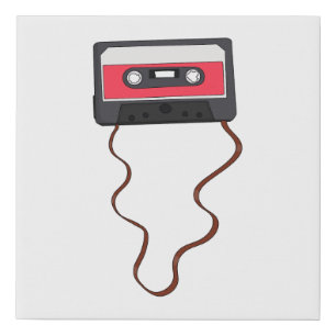 Unwound Cassette Tape Mixtape Retro Vintage Faux Canvas Print