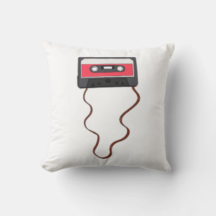 Unwound Cassette Tape Mixtape Retro Vintage Throw Pillow