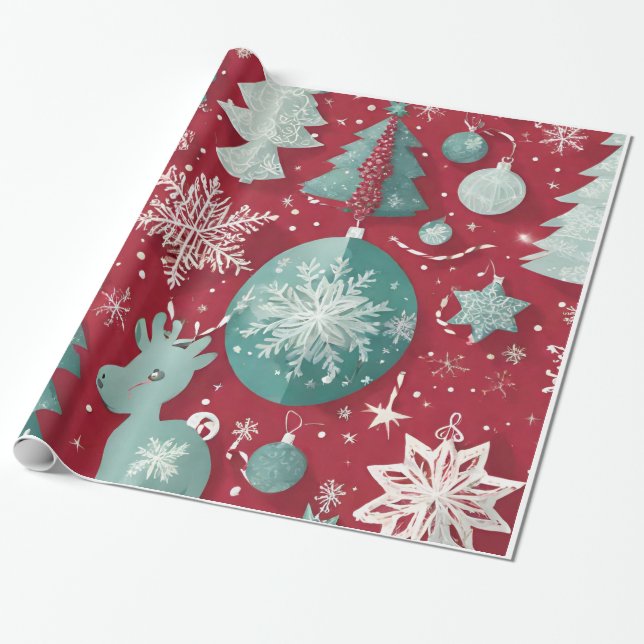 'Unwrap Joy' Christmas Wrapping Paper" Wrapping Paper (Unrolled)