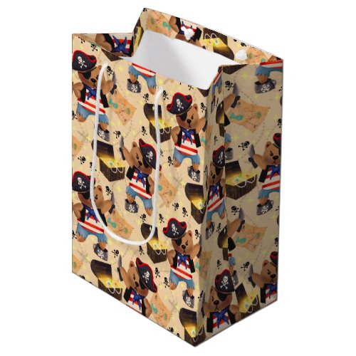 Unwrap the Adventure Pirate Bear  Medium Gift Bag