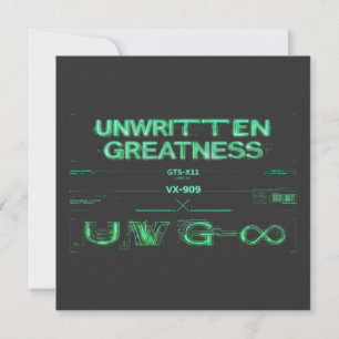 "Unwritten Greatness" Cyberpunk Invitation