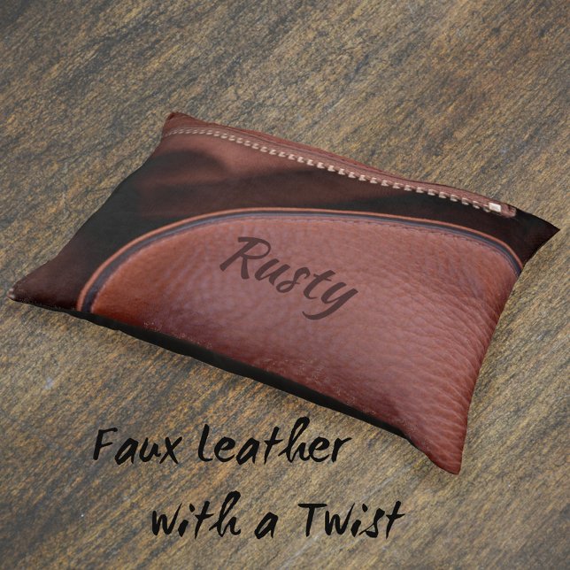Unzipped Leather Personalized Brown Pet Bed (Creator Uploaded)