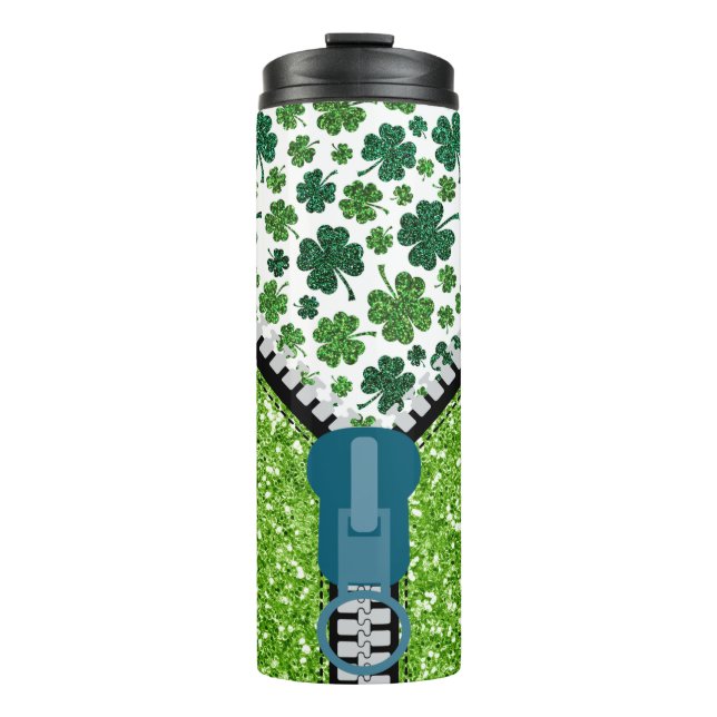 Unzipping into St. Patricks' Day Thermal Tumbler (Front)