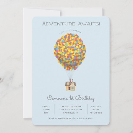 Up | Adventure Awaits 1st Birthday  Invitation