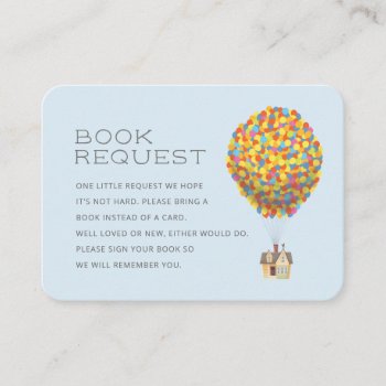 Up | Adventure Awaits Baby Shower Book Request Place Card by disneyPixarUp at Zazzle