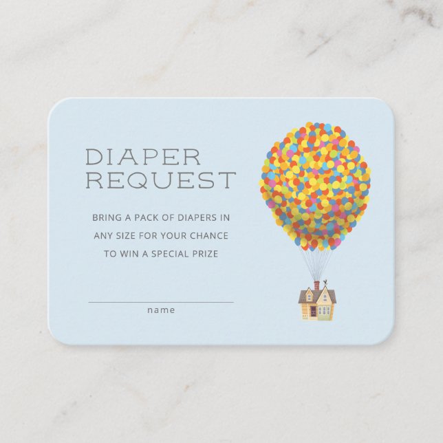 UP | Adventure Awaits Baby Shower Diaper Raffle Place Card (Front)