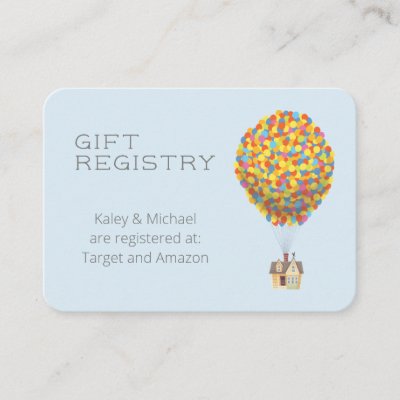UP | Adventure Awaits Baby Shower Gift Registry Enclosure Card