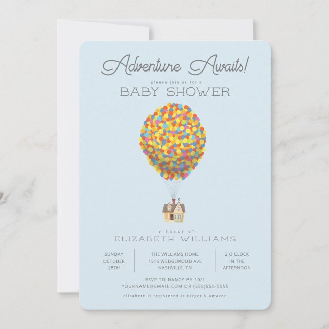UP | Adventure Awaits Baby Shower Invitation (Front)