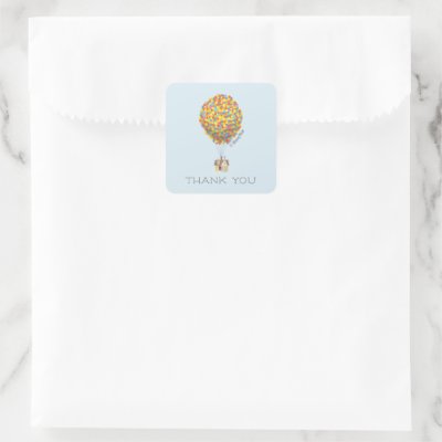 UP | Adventure Awaits Baby Shower - Thank You Square Sticker