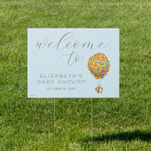 UP   Adventure Awaits Baby Shower Welcome Sign