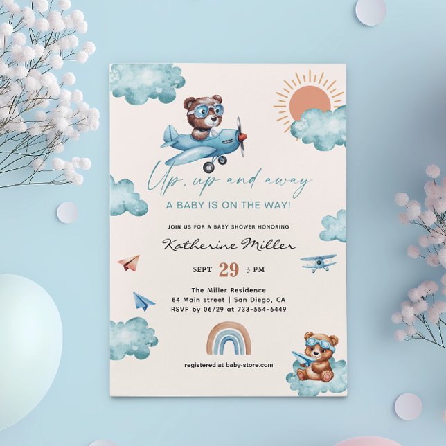 Up and Away Baby Shower Aviation | Airplane  Invitation (Creator Uploaded)