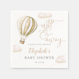 Up And Away Hot Air Balloon Neutral Baby Shower Napkins