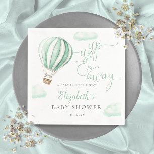 Up And Away Hot Air Balloon Neutral Baby Shower Napkins
