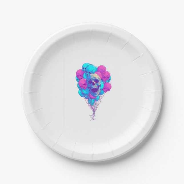 Up and Bone � Funny Floating Skull Paper Plates (Front)