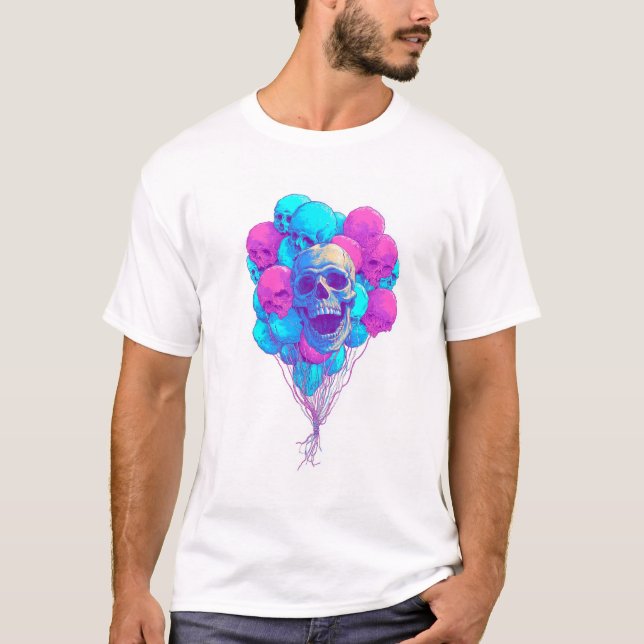 Up and Bone � Funny Floating Skull T-Shirt (Front)
