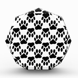 Up And Down Dog Paw Prints Acrylic Award