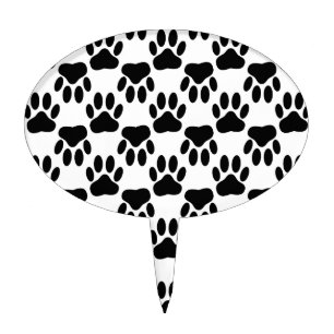 Up And Down Dog Paw Prints Cake Topper
